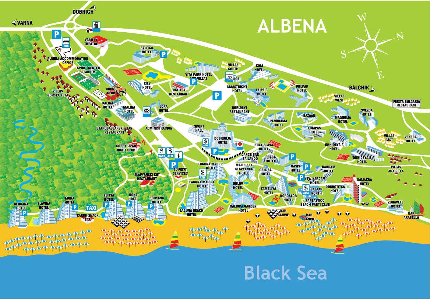 Albena Bulgaria map