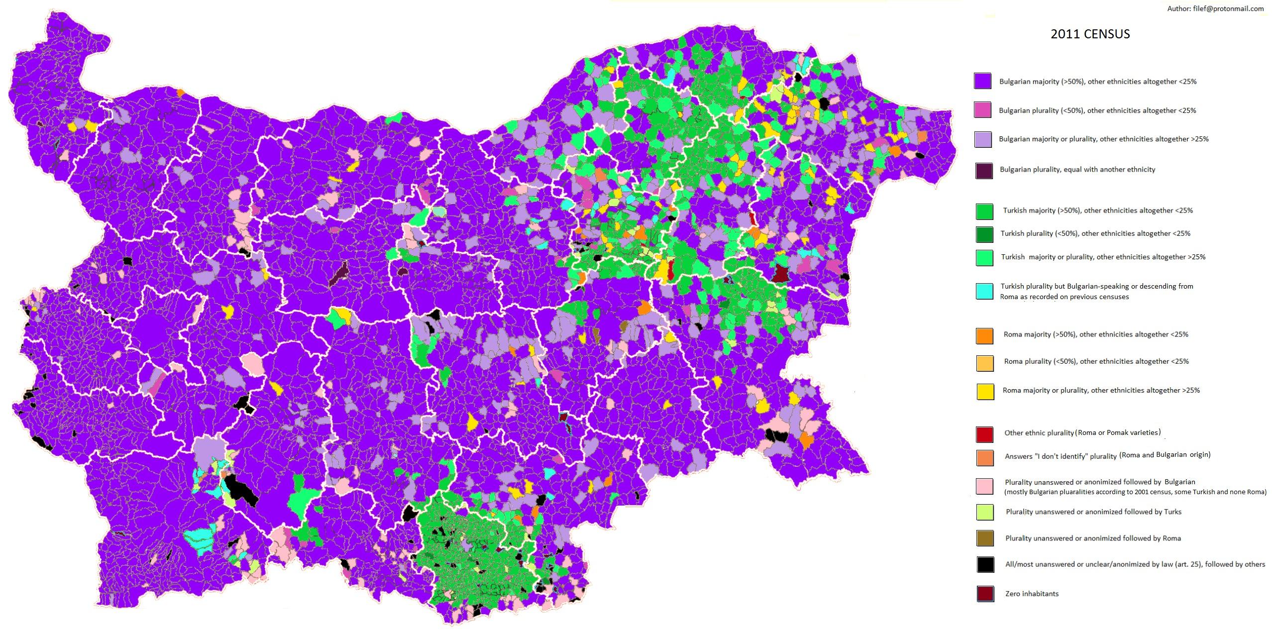 Bulgaria ethnic map