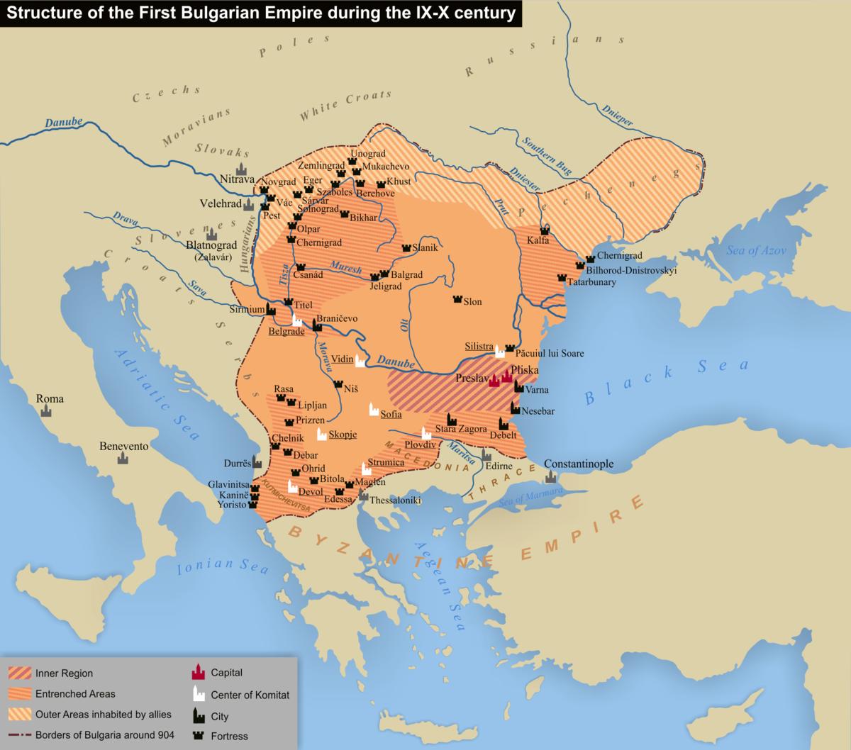 Bulgarian empire map